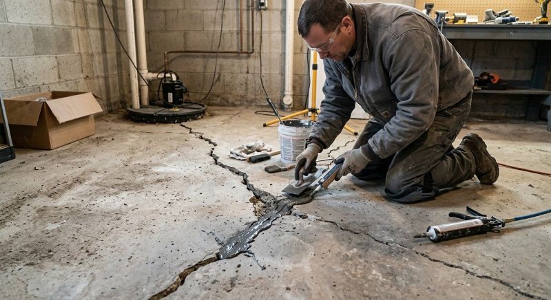 Cracked Basement Floor Repair in Dahlonega, GA