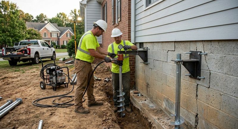 Helical Piers Installation in Dahlonega, GA