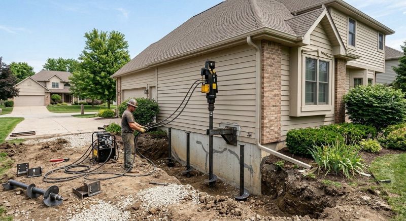 Helical Pile Installation in Dahlonega, GA