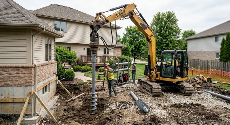 Helical Pile Installation in Dahlonega, GA