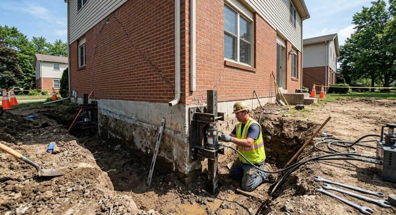 Sinking Foundation Repair in Oakwood, GA